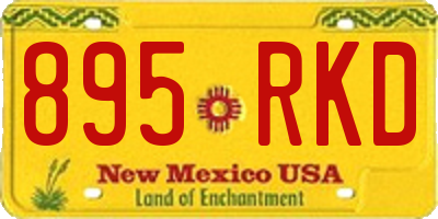 NM license plate 895RKD