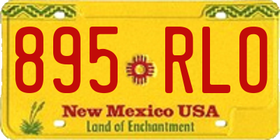 NM license plate 895RLO
