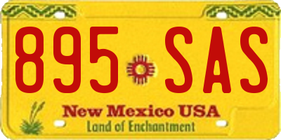 NM license plate 895SAS