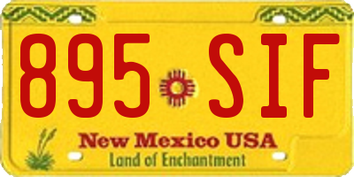 NM license plate 895SIF
