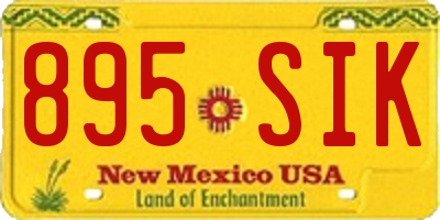 NM license plate 895SIK