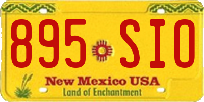 NM license plate 895SIO