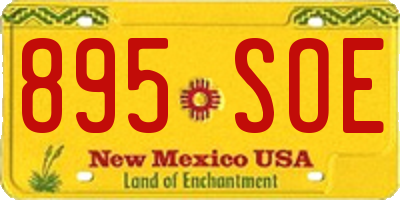 NM license plate 895SOE