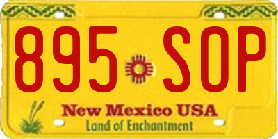 NM license plate 895SOP
