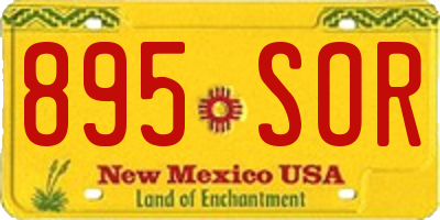 NM license plate 895SOR