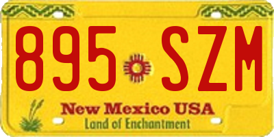 NM license plate 895SZM