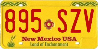 NM license plate 895SZV
