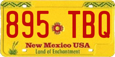NM license plate 895TBQ