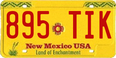NM license plate 895TIK