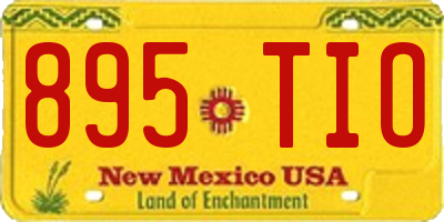 NM license plate 895TIO