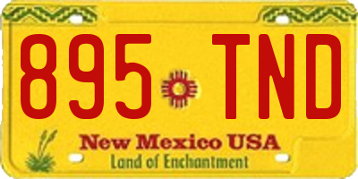 NM license plate 895TND