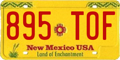 NM license plate 895TOF