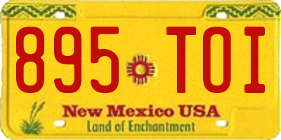 NM license plate 895TOI