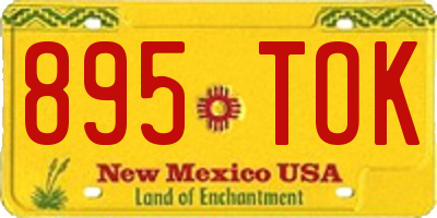 NM license plate 895TOK
