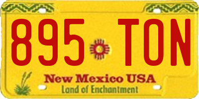 NM license plate 895TON