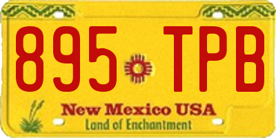 NM license plate 895TPB