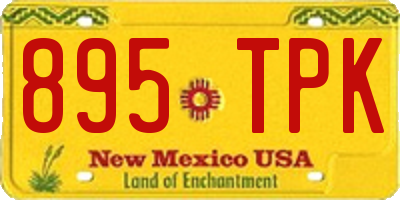 NM license plate 895TPK