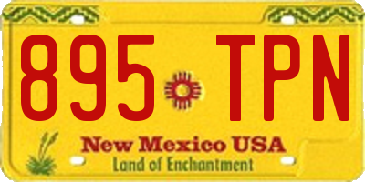 NM license plate 895TPN