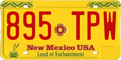 NM license plate 895TPW