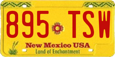 NM license plate 895TSW