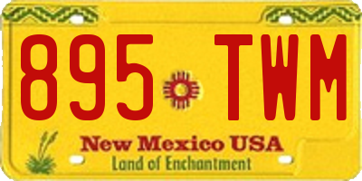 NM license plate 895TWM