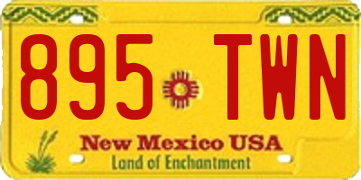 NM license plate 895TWN
