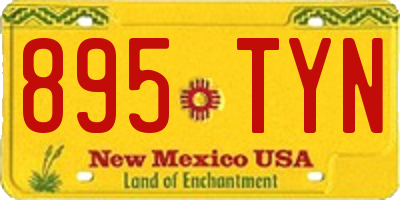 NM license plate 895TYN
