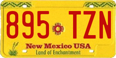 NM license plate 895TZN