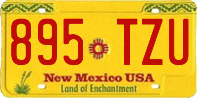 NM license plate 895TZU