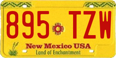 NM license plate 895TZW