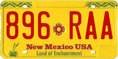 NM license plate 896RAA