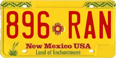 NM license plate 896RAN