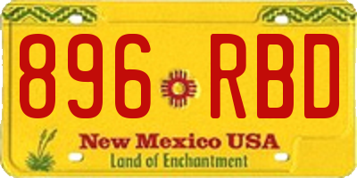 NM license plate 896RBD