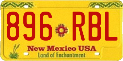 NM license plate 896RBL