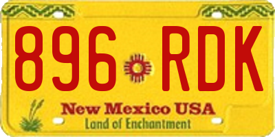 NM license plate 896RDK