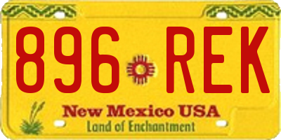 NM license plate 896REK