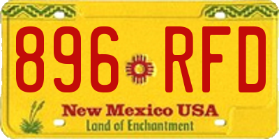 NM license plate 896RFD