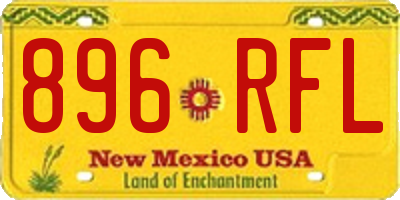 NM license plate 896RFL