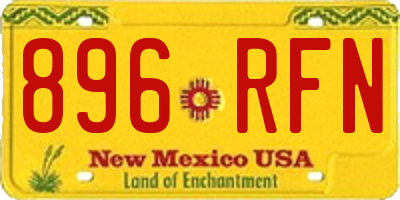 NM license plate 896RFN