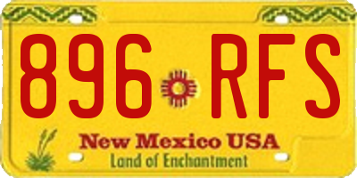 NM license plate 896RFS