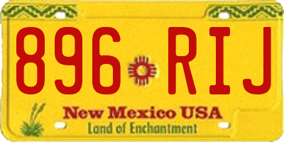 NM license plate 896RIJ