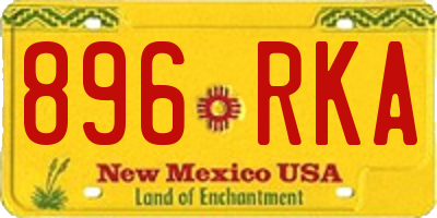 NM license plate 896RKA