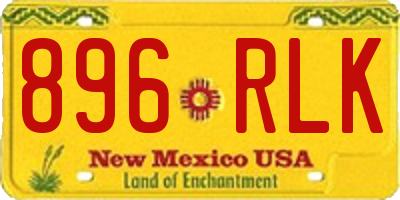 NM license plate 896RLK