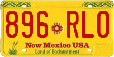 NM license plate 896RLO