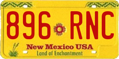 NM license plate 896RNC
