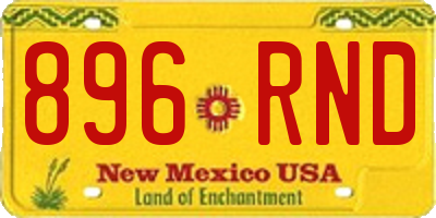 NM license plate 896RND