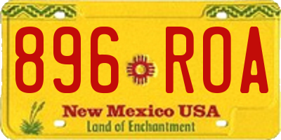 NM license plate 896ROA