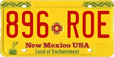 NM license plate 896ROE