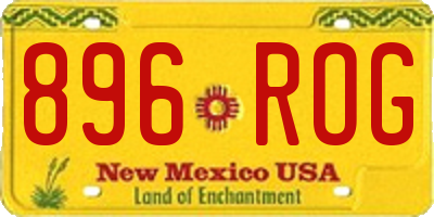 NM license plate 896ROG