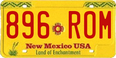NM license plate 896ROM